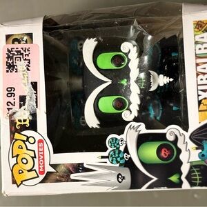 Funko Black Vinyl Figure with Neon Green and White Accents
